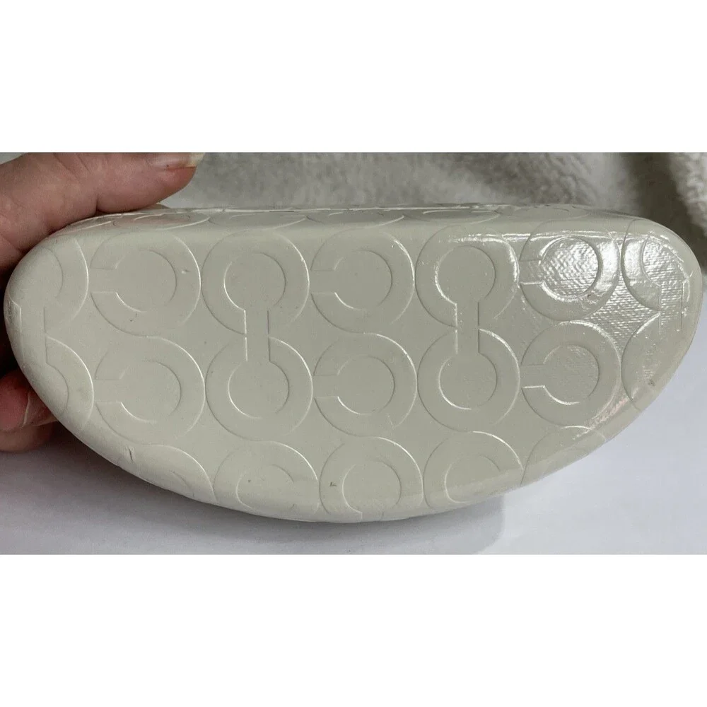 Large Creamy White COACH Logo Eyeglass Sunglass Hard Clamshell